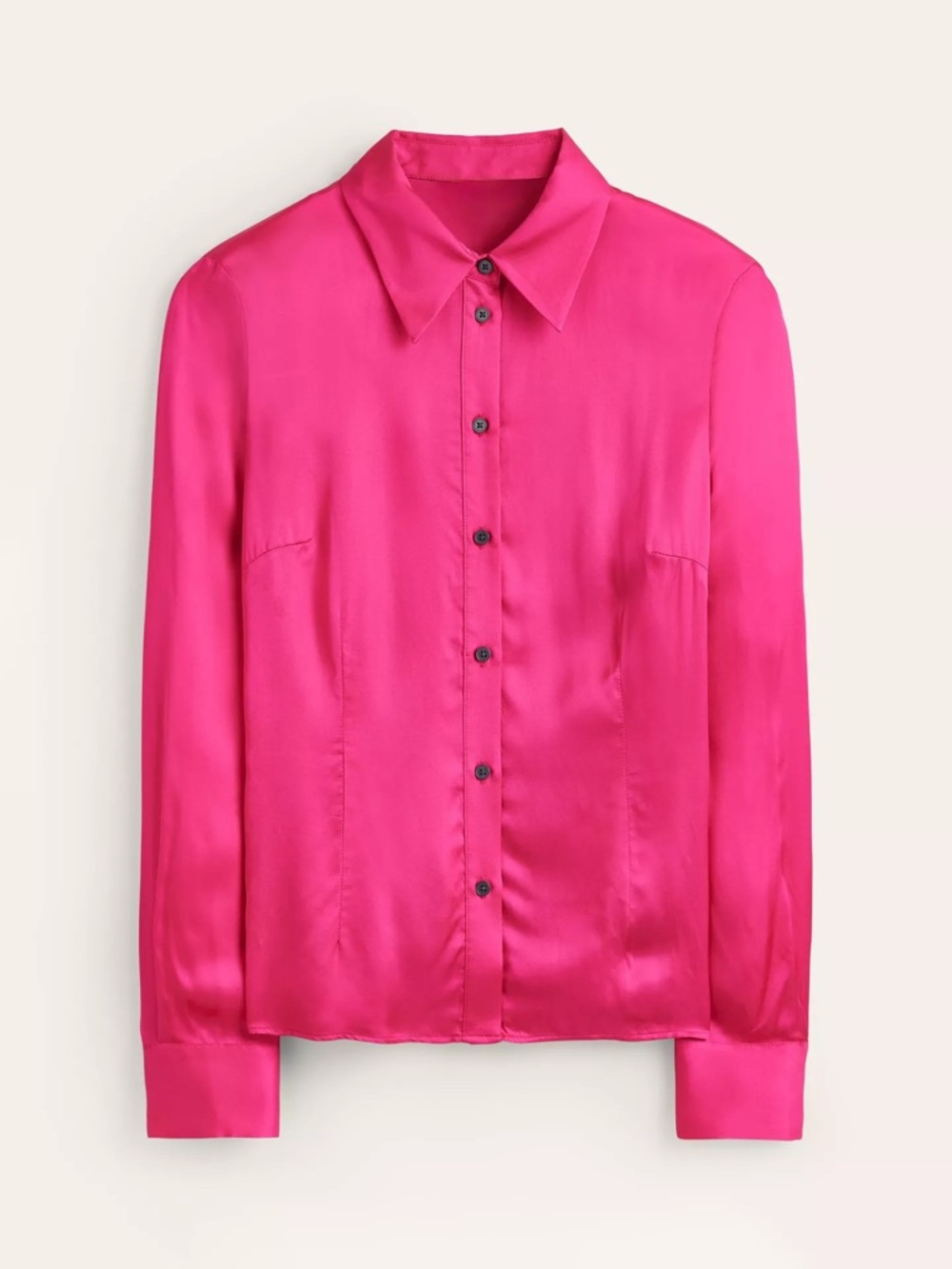 Boden Saskia Satin Shirt Vibrant Pink‎ Button Down Long Sleeve Women’s 6 US - Picture 10 of 13